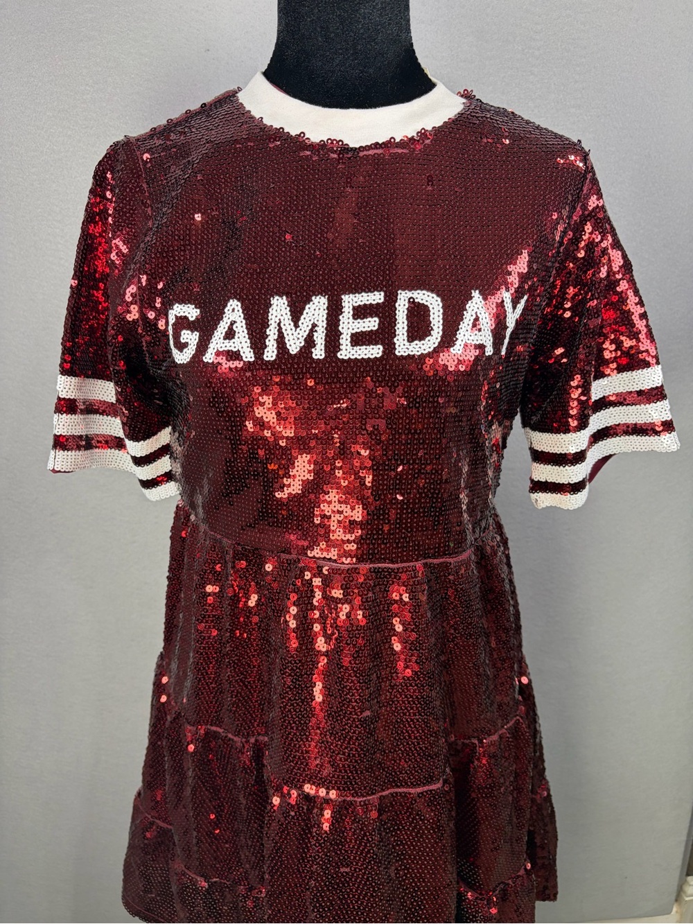 Sequin "GAMEDAY" Dress - Burgundy Texas A&M or Alabama Roll Tide